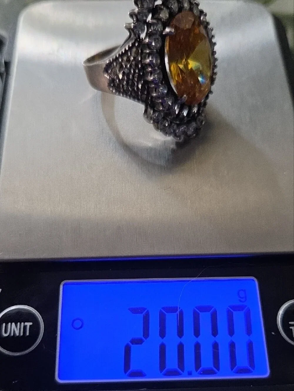 Citrine Cz Halo Cocktail Ring - Women's Jewelry